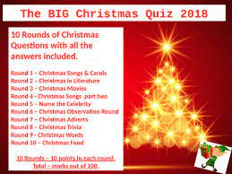 This might be your one shot at filling in a perfect bracket this … The Big Christmas Quiz 2018 Teaching Resources