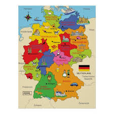 Germany Map Poster Zazzle Com Germany Map German Map Germany