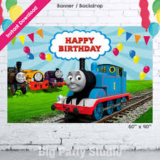 Thomas The Train Happy Birthday Backdrop Thomas The Train Banner Party Backdrop Photo Booth 60 Quot Birthday Backdrop Backdrops For Parties Happy Birthday