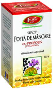 Adulti si copii peste 14 ani: Sirop Pofta De Mancare Cu Miere Propolis Si Vitamina C Fares
