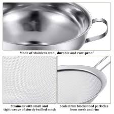 On this stainless steel funnel, the strainer pops out for both easy cleaning and to allow use of the funnel without straining. 4 Pcs Stainless Steel Funnel With Fine Mesh Filter Funnel Set 315