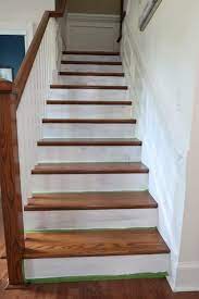 How To Prep And Paint Stained Stairs White Stained Staircase Painted Stairs Painted Wood Stairs