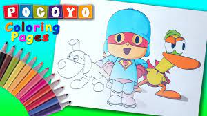 You can download free printable pocoyo coloring pages at coloringonly.com. Pocoyo Super Pocoyo Coloring Book For Kids Pocoyo And His Friend Superheroes Colouring Youtube
