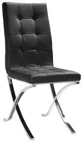 Modern Black Leather Tufted Dining Chair Leather Dining Chairs Black Leather Dining Chairs Leather Kitchen Chairs