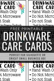 Free shipping cash on delivery best offers. Printable Drinkware Care Cards My Designs In The Chaos Diy Business Cards Printable Vinyl Free Tumbler