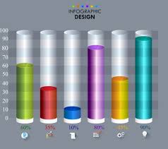 infographic template round bars chart colorful 3d decor free