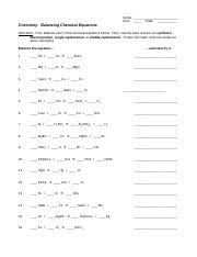 Types of chemical reactions worksheet answer key chemical reaction types worksheet and type of chemical reaction worksheet answer chemistry are three of main things we will present to you based. Reaction Balancing Doc Reaction Type And Balancing Worksheet Key Classify Each Of The Reactions Below As To Type By Writing One Of The Following Terms Course Hero