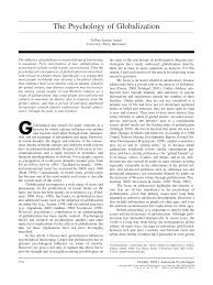 Pdf The Psychology Of Globalization
