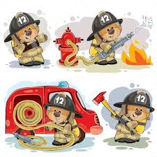 Set Of Vector Clip Arts Of Teddy Bear Fireman Pinturas Para Bebes Dibujos Bonitos Dibujos De Osos
