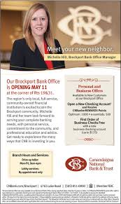 It has three branches and a large atm network. Sunday May 10 2020 Ad Canandaigua National Bank Trust Brockport Westside News