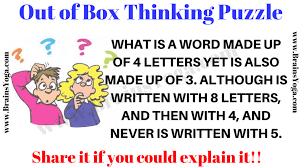 Therefore, the answer to this puzzle is j. Creative Thinking Puzzle With Answer