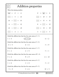 Squares, rectangles, circles, triangles, ovals and diamonds (rhombuses). Addition Properties 1st Grade Math Worksheet Greatschools