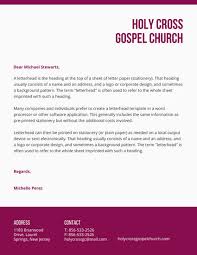 Instantly download free letterhead templates, samples & examples in microsoft word (doc), google docs, apple pages formats. Sample Of Church Letterhead Cakomo