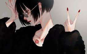 Hot anime boy anime boys cute anime guys manga boy i love anime awesome anime cosplay anime dark anime anime style. Hd Wallpaper Anime Original Black Hair Brown Eyes Peace Sign Short Hair Wallpaper Flare