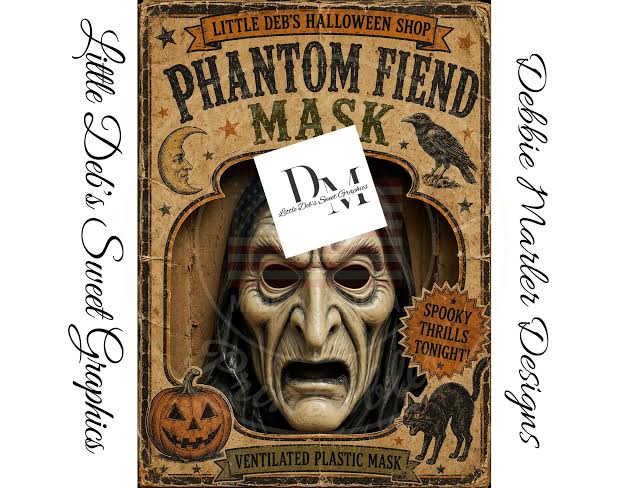 Digital Download - Full Size Vintage Old Halloween Mask Box - Phantom Fiend  Mask Costume Box Labels - FULL BOX Wrap - Cut & Make Box - Etsy Singapore