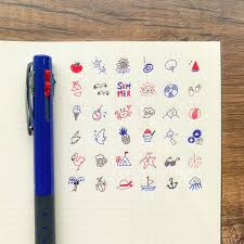 トンボ鉛筆 on instagram 3色ボールペンアイコン 夏編 ７月になったので 夏のイラストアイコンを描きました ３色 ボールペンで気軽に描けるので 手帳やノートのワンポイントイラストとして真似してみてください 過去の日常編 梅雨編も 3色ボール