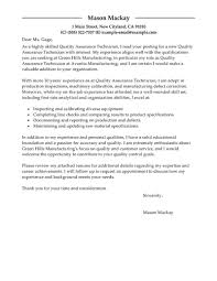 Best Quality Assurance Cover Letter Examples Livecareer