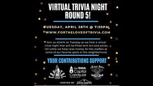 Adam charges the venue, such as a restaurant or a bar, a flat fee, typically around . We Re All In This Together Real Estate Agents Hosting Free Virtual Trivia Night Raises 18k For Local Businesses Wusa9 Com