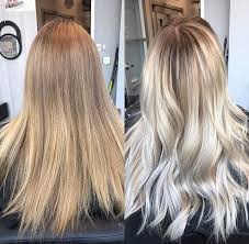 Brassy Flat Hair To Ash Blonde Silver Balayage Shadow Roots Silver Blonde Hair Brassy Blonde Hair Bleached Hair Repair