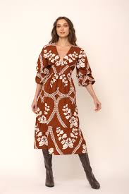 Beyond by Vera Bianca Dress, Heart Brown