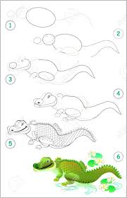 Learn how to draw a realistic crocodile. Page Shows How To Learn Step By Step To Draw A Cute Crocodile Royalty Free Cliparts Vectors And Stock Illustration Image 97418219