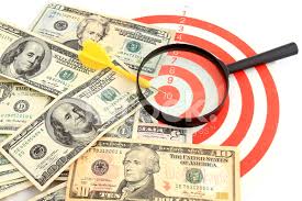 Magnifying glass with circular arrows icon, silhouette style. Money Dollars And Magnifying Glass On Darts Target Stock Photos Freeimages Com