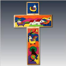 El Salvador Fernando Llort Cross Paintings Art Central Wooden Crosses