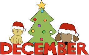 Month Of December Christmas Pets Arts Month Clip Art Calendar Pictures