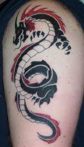 Arm Black And Red Dragon Tattoo Creative Red And Black Dragon Tattoo Tribal Dragon Tattoos Black Dragon Tattoo Dragon Tattoo Arm