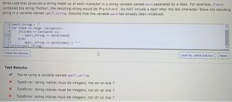 Solved Write Code That Produces A String Made Up Of Each Chegg Com