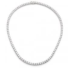 Browse by tag 14k white gold 17 tennis chain with 15.25 ct diamonds. 18 Kgp Classic Tennis Necklace With Double Security Clasp 16 5 Exposures International Gallery Of Fine Art