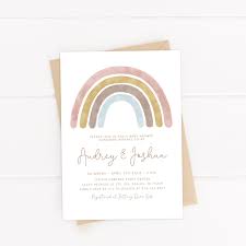 Rainbow Baby Shower Invitation Simple Rainbow Invitation Etsy Rainbow Baby Shower Invitations Simple Baby Shower Invitations Modern Baby Shower Invitations