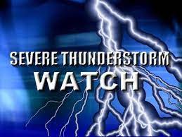 A severe thunderstorm watch is in effect wednesday afternoon for most of the state. Severe Thunderstorm Watch In Effect Until 8 P M