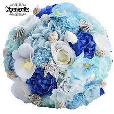 Yes, we can ship flowers today! Kyunovia Seashell Wedding Bouquet Silk Wedding Flowers Hydrangea Garden Bouquets Blue Beach Bouquet Starfish Bridal Bouquet Fe45 Bouquets Blue Bridal Bouquetwedding Bouquet Aliexpress