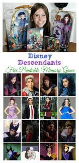 Disney S Descendants Free Printable Memory Game Busy Moms Helper Disney Descendants Descendants Party Descendants