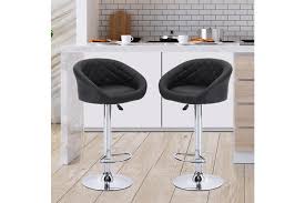 2 bar stools & counter stools. 2x Bar Stools Stool Kitchen Chairs Swivel Pu Leather Metal Furniture Black Kogan Com