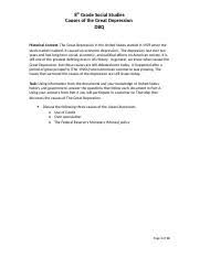 Economics · 1 decade ago. Effects Of The Great Depression Dbq Doc Causes Of The Great Depression Dbq Historical Context The Great Depression In The United States Started In Course Hero