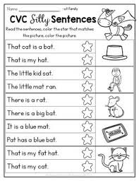 If you're teaching cvc words in kindergarten and first grade, you'll love this free cvc word list at cvc word lists. Cvc Silly Sentences No Prep Cvc Words Silly Sentences Writing Cvc Words