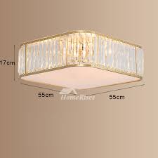 Square Ceiling Light Fixture Flush Mount Crystal Contemporary Drop Install Bedroom New Led Kitchen