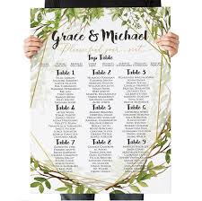 Wedding Seating Chart Wedding Table Plan Green Gold