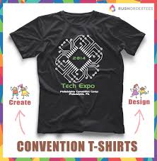 Cool Convention Booth T Shirt Idea S Create Custom Shirts Online For Free Convention Tshirt Rushordertees Com T Shirt Printing Company Logo Custom Tshirts