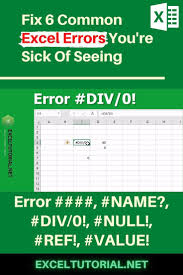 Fix 6 Common Excel Errors You Re Tired Of Seeing Excel Tutorials In 2021 Microsoft Excel Tutorial Excel For Beginners Excel Tutorials