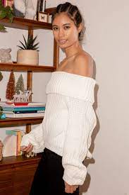 Cute Ivory Sweater Knit Sweater Off The Shoulder Sweater Lulus
