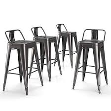 Vipek 26 Inches Metal Bar Stools Counter Height Barstools Metal Counter Stools Set Of 4 Low Back Industrial Di In 2020 Metal Bar Stools Bar Stools Metal Counter Stools