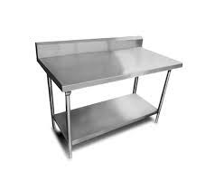 Elige y personaliza mesas acero inoxidable como parte de nuestro mobiliario inoxidable para cocina inox profesional. Mesa De Acero Inoxidable Respaldo Tipo Pared Para Cocina Inoxitron