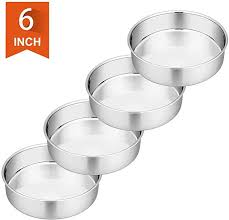 Amazon Com 6 Inch Cake Pan P P Chef 4 Piece Stainless Steel Round Baking Pans Layer Cake Pans Tin Set Non Toxic Healthy In 2020 Cake Pans Baking Pans Layer Cake