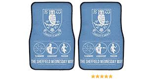 'sheffield wednesday' was written underneath the owl, with the yorkshire rose placed above. Sheffield Wednesday Fc Personalised Way Front Car Mats Amazon Co Uk Car Motorbike