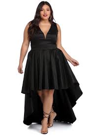 Plus Selena Black Taffeta High Low Dress High Low Dress Formal Plus Dresses Dresses Formal Elegant
