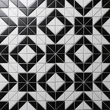 Tiling not just provides a stylish look to the room decor but also adds to the strength of the floors. Artistic 2 Black White Triangle Tile Porcelain Floor Tile Patterns Online Ant Tile