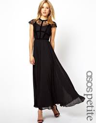 Image 1 Of Asos Petite Exclusive Maxi Dress With Lace Top And Velvet Contrast Exclusive Maxi Dresses Black Lace Bridesmaid Dress Petite Black Dresses